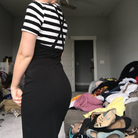 Vintage pin up suspender stripped midi dress - Picture 2 of 8